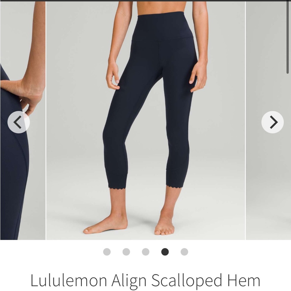 LuluLemon align scalloped hem high rise crop 23” size 0